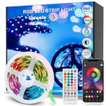 Ruban LED 20m, RGB Bande LED Bluetooth Smart App Contrôle, Multicolore Ruban Led avec Télécommande, Changement de Couleur avec la Musique, pour Chambre, Fête, Cuisine