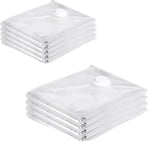 Levivo Vacuum Bags for clothes and duvets, 10-piece set in 2 sizes of 5 pieces each, space-saving storage thanks to 75% less volume per bag, XXL vacuum bags in 55 x 85 cm and 74 x 130 cm