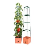 Bio Green Maxitom Treillis 1,5 m pour plantes grimpantes, support de plantes pour plantes grimpantes, vignes, légumes, tomates, treillis de jardin, jardinière avec treillis, lot de 2 tours de plantes,