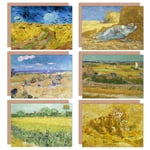 Vincent Van Gogh Kweeperen Oogst Siesta Arles Field Crows Fine Art Greeting Card Pack of 6