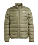 adidas Men's Essentials Light Down Jacket, olive strata, M