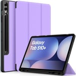 Coque Étui Pour Samsung Galaxy Tab S10+ 2024 / S9+ Plus / S9 Fe+ 12,4 Pouces 2023 Avec Pen Porte-Stylet, Étui De Protection Ultra Fin Housse En Tpu Avec Auto Réveil/Sommeil, Violet[Coq100362]