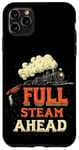 iPhone 11 Pro Max Cool Railroad with Full Steam Ahead Saying Costume Case