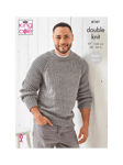 King Cole Simply Denim DK Men's Sweater and Slipover Knitting Pattern, 6161