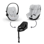 cybex GOLD Reboarder Sirona Bilbarnstolsset G inklusive bilbarnstol Cloud G och basstation Base G Plus Fog Grey