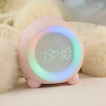 Réveil pour enfants Illuminé Lampe led numérique Réveil Veilleuse Filles Garçons Jour Nuit Enfant Volume réglable Snooze Réveil de charge usb (Rose)