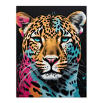 Leopard Lounge By Fiona Bryant Cat Head Pop Art Pink Blue Modern Unframed Wall Art Print Poster Home Decor Premium