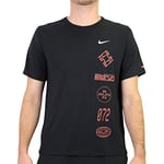 Nike DF Miler Top WR Gx T-Shirt Homme T-Shirt Homme Black/Claystone Red/Reflective FR : 2XL (Taille Fabricant : XXL)