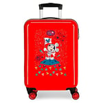 Disney Mickey on The Moon Valise de Cabine Rouge 38 x 55 x 20 cm Rigide ABS Fermeture à Combinaison latérale 34 2 kg 4 Roues Doubles Bagage à Main