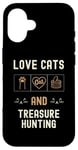 iPhone 16 Cat Lover Cats And Treasure Hunting Metal-Detecting Kittens Case