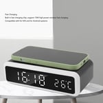 (Black)15W Alarm Clock With Wireless Alarm Clock Charger Alarm Clock Charger