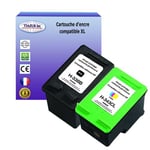 1+1 Cartouches compatibles avec HP OfficeJet 100 Mobildrucker L411A, 150 Mobile remplace HP 338+ HP343 (Noir+Couleur) - T3AZUR