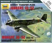 Junkers JU-52 German Transport Avion 1932-45 Plastique Kit 1:200 Model Zvezda