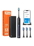 Bitvae Elektrisk tannbørste Sonic toothbrush with app tips set travel case and toothbrush holder S3 (navy blue)