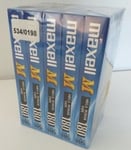 5 X Maxell Blank VHS Video Cassette Tapes 3 Hour 180 Mega Power Tape