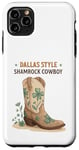 Coque pour iPhone 11 Pro Max Green Luck in Dallas Trèfle rétro vintage style cowboy