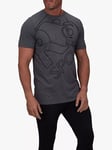 Raging Bull Active Casual Sport Graphic T-Shirt, Dark Grey Marl