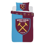 West Ham United Single Duvet Cover & Pillowcase Set Reversible Football Bedding