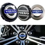 4-Pack - Volvo Centrumkåpor / Hjulnav Emblem - Bil 64mm Grå