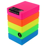 WestonBoxes A5 Plastic Craft Storage Boxes with Lids for Art Supplies, Paper and Card - 1.8 Litre Volume (Neon Multicolour, Pack of 10)