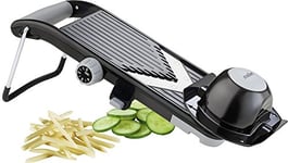 moHA Veggie V Compact Vegetable Slicer With V Blade, Stainless Steel, Black/Grey, 28.9 x 6.35 x 13.34 cm