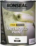 750ml Ronseal Anti Mould Paint in White Matt - Ideal for Damp Prevention