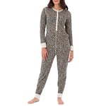 Fruit of the Loom Combinaison Thermique de qualité supérieure en Micro gaufré Bas de Pyjama, Animal imprimé, XS-S Femme