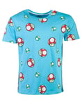Difuzed Super Mario Toad AOP - T-Shirt, M