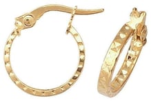 James Moore TH ER651 9k Yellow Gold Hoop Earrings 10 mm Jewellery