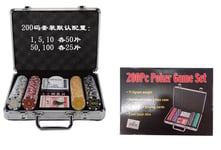 Set Poker 200 Jetons Chips 2 Jeux Cartes Jeton Deal Kit Texas Holdem Cir