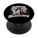 14th Wedding Anniversary Celebrating 14 Years Matching Gift PopSockets Adhesive PopGrip