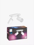 Philips Hue White and Colour Ambiance Fugato LED Smart Double Spotlight, White