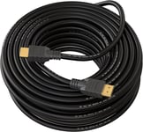 Câble HDMI 20M v1.4 Câble long HAUTE VITESSE avec Ethernet ARC 3D | Full HD 1080P Compatible with PS4 Xbox One Sky HD TV Moniteur PC portable CCTV | Noir & Plaqué Or