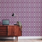 A.S. Création Retro 70's Oval Wallpaper Purple/Cream/White Retro Chic 395343 8.50m x 0.53m Paste The Wall