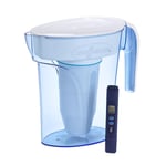 ZeroWater ZP-006-4, 6 Cup Water Filter Pitcher with 1.4 Liter, White & Blue