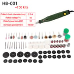 Outil rotatif à vitesse Variable,outils électriques,Mini perceuse,position pour Dremel,mini rectifieuse,500018000 tr/min - Type HB-001 100Kits