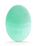 EZBASICS Brosse de nettoyage du visage en silicone souple ultra hygiénique Brosse pour le visage vibrante Pour un nettoyage en profondeur Peeling doux et massage Charge inductive Vert Clair