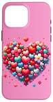 iPhone 16 Pro Max Cute Heart with Flowers and Hearts for Valentine's Day Case