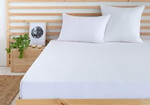 Todocama protège-Matelas en Tissu éponge imperméable et Respirant. Disponible dans Toutes Les Dimensions. (Lit 140 x 190/200 cm) Blanc