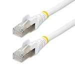 StarTech.com 1m CAT6a Ethernet Cable - Low Smoke Zero Halogen (LSZH) - 10 Gigabit 500MHz 100W PoE RJ45 S/FTP White Network Patch Cord Snagless w/Strain Relief (NLWH-1M-CAT6A-PATCH)