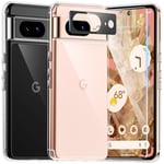 TAURI 5 in 1 Clear Case for Google Pixel 8 Case, and 2X Screen Protector+2X Camera Lens Protector, [Not-Yellowing] [15 FT Grade Protection] Shockproof Case for Pixel 8 6.2 inch