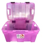 Storage Box Trunk Plastic Toy Box 40L Storage Chest Removable Clip Hinged Lid