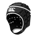 Canterbury Rugby Core Headguard | 360 Coverage | Soft-Edged Chin Strap | Designed Holes Aid Ventilation | Foam Padding Unisexe, Noir, L