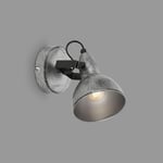 BRILONER - Applique murale vintage, spot mural orientable rétro, lampe murale, 1x E14 douille, Silver-Crafted, 155x100 mm