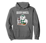 Golden Retriever White Show Barista Coffee Maker Dog Pullover Hoodie