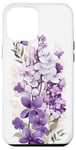 iPhone 12 Pro Max White Violet Purple Lavender Lilac Floral Botanical Flowers Case