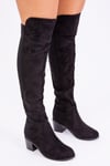 'Britta' Thigh High Mid Heeled Boots