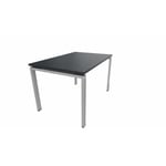 Bureau individuel profondeur 80 cm Producteo Gris aluminium CONNECT : bureau P80/obturateurs prépercés D120x80/cpl noir velours/cpi gris