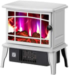 JHSHENGSHI Electric Fireplace Stove with Flame Effect Wood Burner Portable Freestanding Indoor Stove -1500W