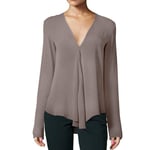 Women'S Shirt Fashion Women Blouses Elegant Top Women'S Blouse Shirts Plus Size Chic Female Tunic Ladies Long Sleeve White Clothing-Grey_Chiffon_Blouse_4Xl